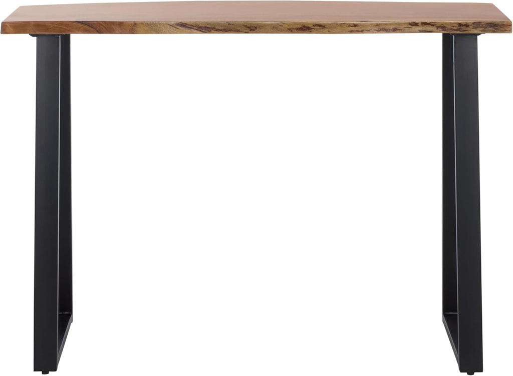 SAFAVIEH Home Collection - Adella Live Edge Entryway Console Table, Natural Wood Top with Black Metal Open Legs (CNS3704A)