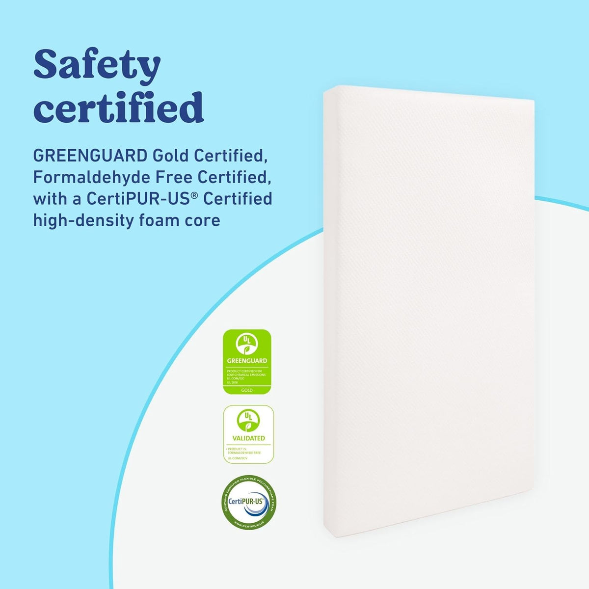 Graco Premium Crib & Toddler Mattress – GREENGUARD Gold Certified, Machine Washable Oeko-TEX Standard 100 Certified Cover with Waterproof Surface, Fits Any Standard Full Size Baby Crib & Toddler Bed