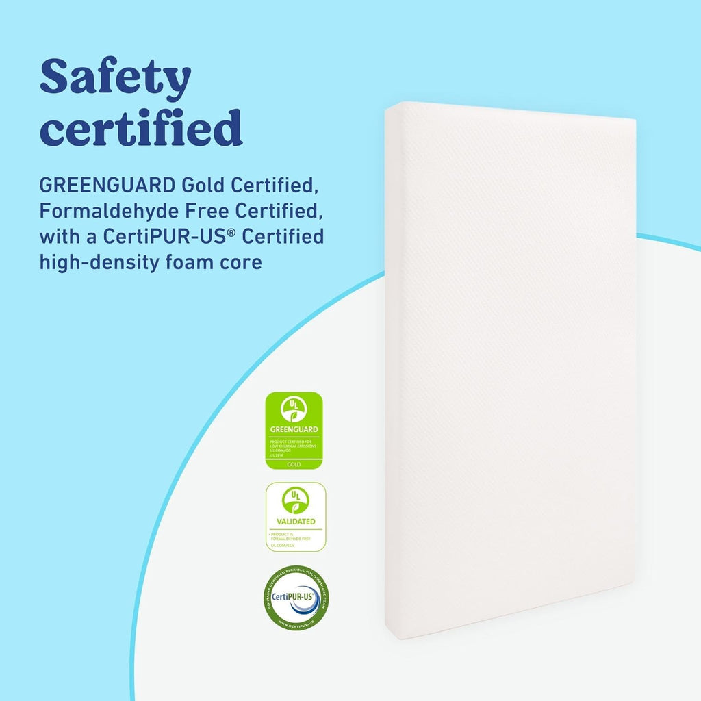 Graco Premium Crib & Toddler Mattress – GREENGUARD Gold Certified, Machine Washable Oeko-TEX Standard 100 Certified Cover with Waterproof Surface, Fits Any Standard Full Size Baby Crib & Toddler Bed