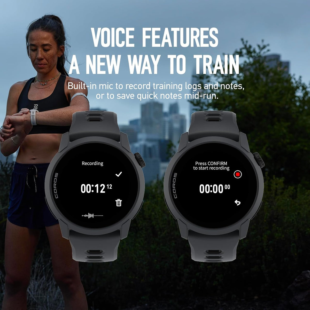 COROS PACE 4 Ultralight Sport GPS Watch, 1.2" AMOLED Touchscreen,19 Days of Daily use, Voice Features, Advanced Training Tools, Accurate GPS, Heart Rate Monitor, Run (Black Silicone)