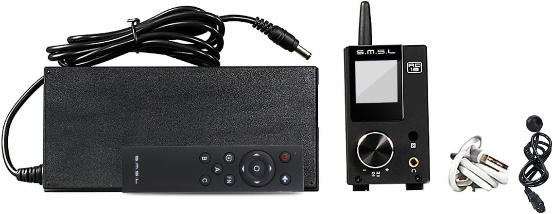 S.M.S.L AD18 Audio HiFi Stereo Amplifier with Bluetooth 4.2 Supports Apt-X,USB DSP Full Digital Power Amplifier 2.1 Small 80Wx2 Class D Amplifier with Subwoofer Output