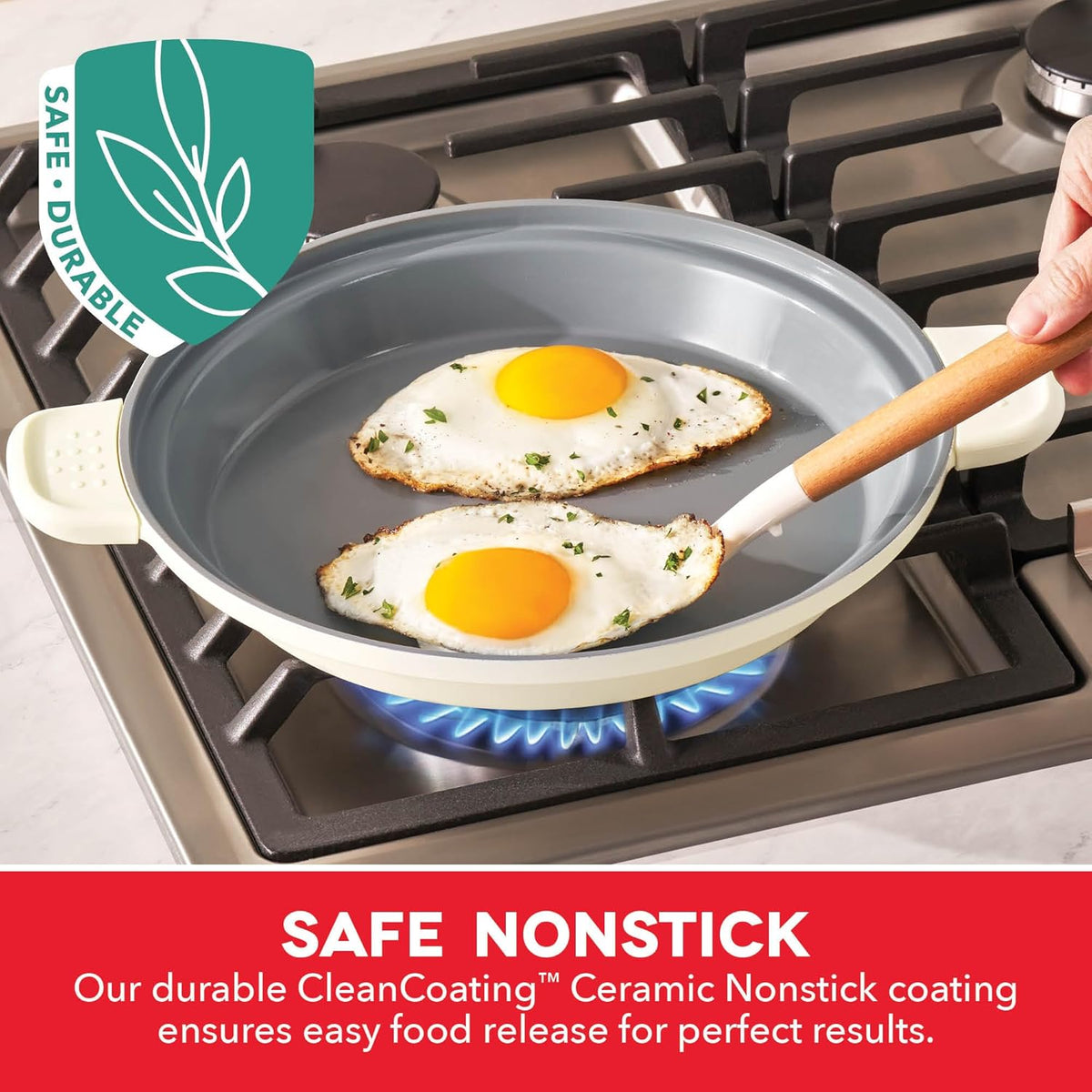 Dash Stacks Stacking Cookware Set with Electric Burner - Features CleanCoating™ Ceramic Nonstick Coating - Versatile, Nestable Pieces - Convenient Storage - Cream, 16-Piece