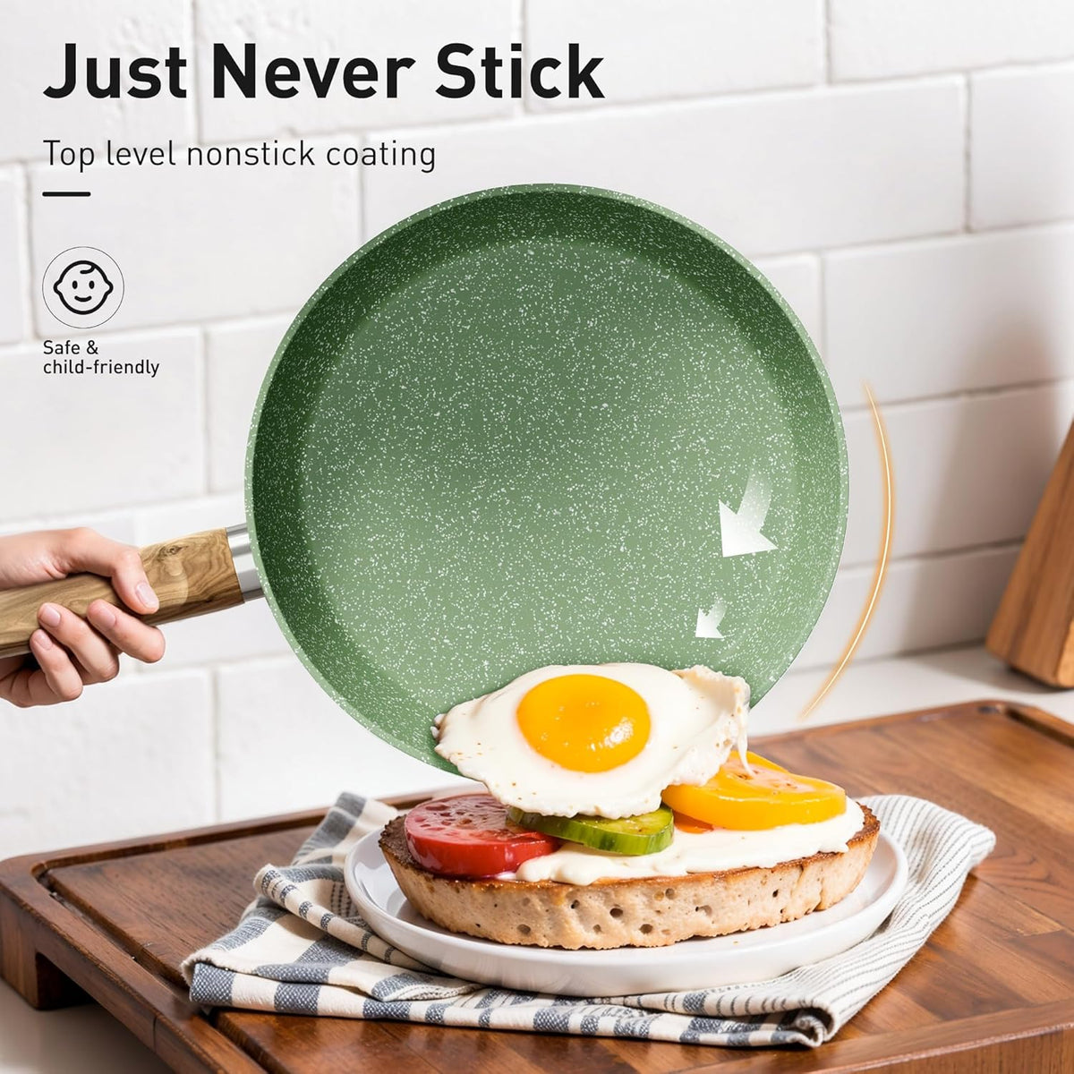 17 Piece Pots and Pans Set Non Stick, Nonstick Induction Granite Kitchen Cookware Sets, Induction Cookware Frying Pans, Nonstick Granite Cooking Set, Pan Sets for Cooking, Green