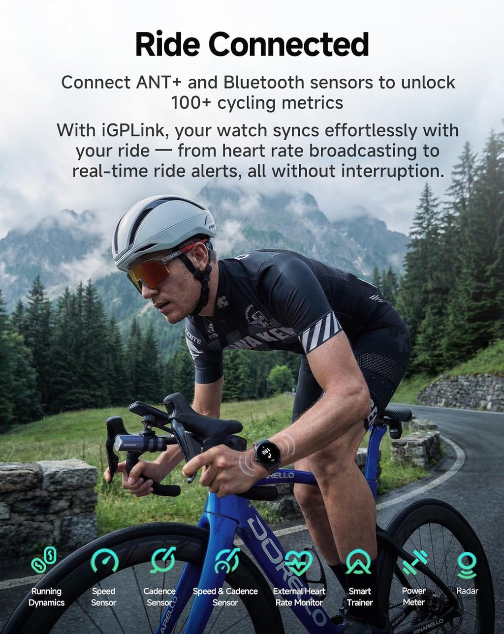 iGPSPORT VeRun GPS Sports Watch, 1.32'' AMOLED Display Running Training Metrics Plan Route Navigation ANT+ Bluetooth Gray