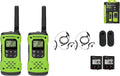 Motorola Solutions, Portable FRS Talkabout T600 H2O Two Way Radios 2-Pack, Walkie Talkies Green Waterproof 2 PTT Earpieces Rechargeable