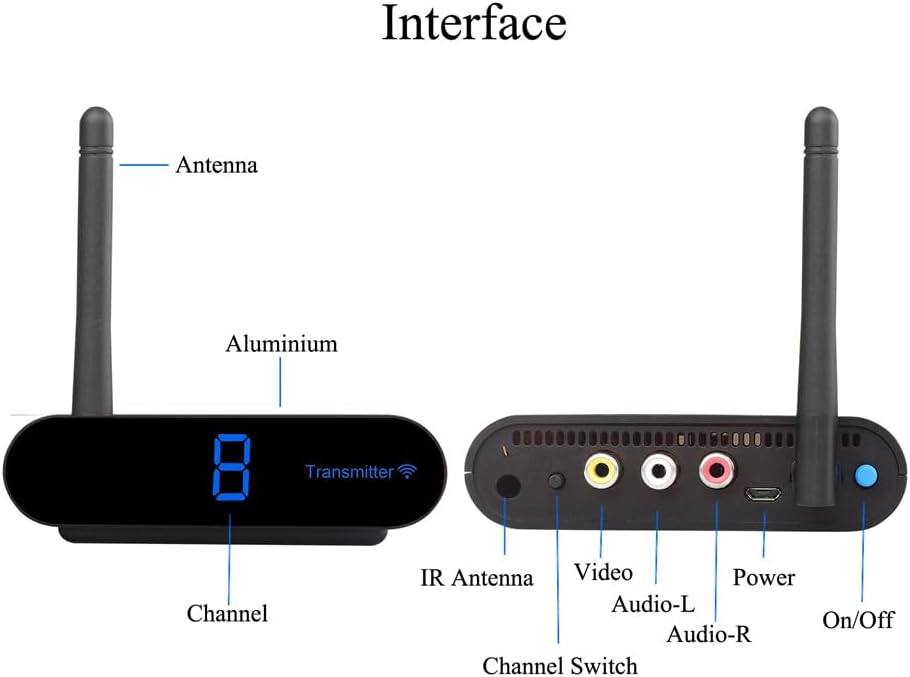 AV540 5.8G Wireless AV Transmitter Receiver Audio Video TV AV Signal Sender Receiver with IR Romote 400M /1330FT