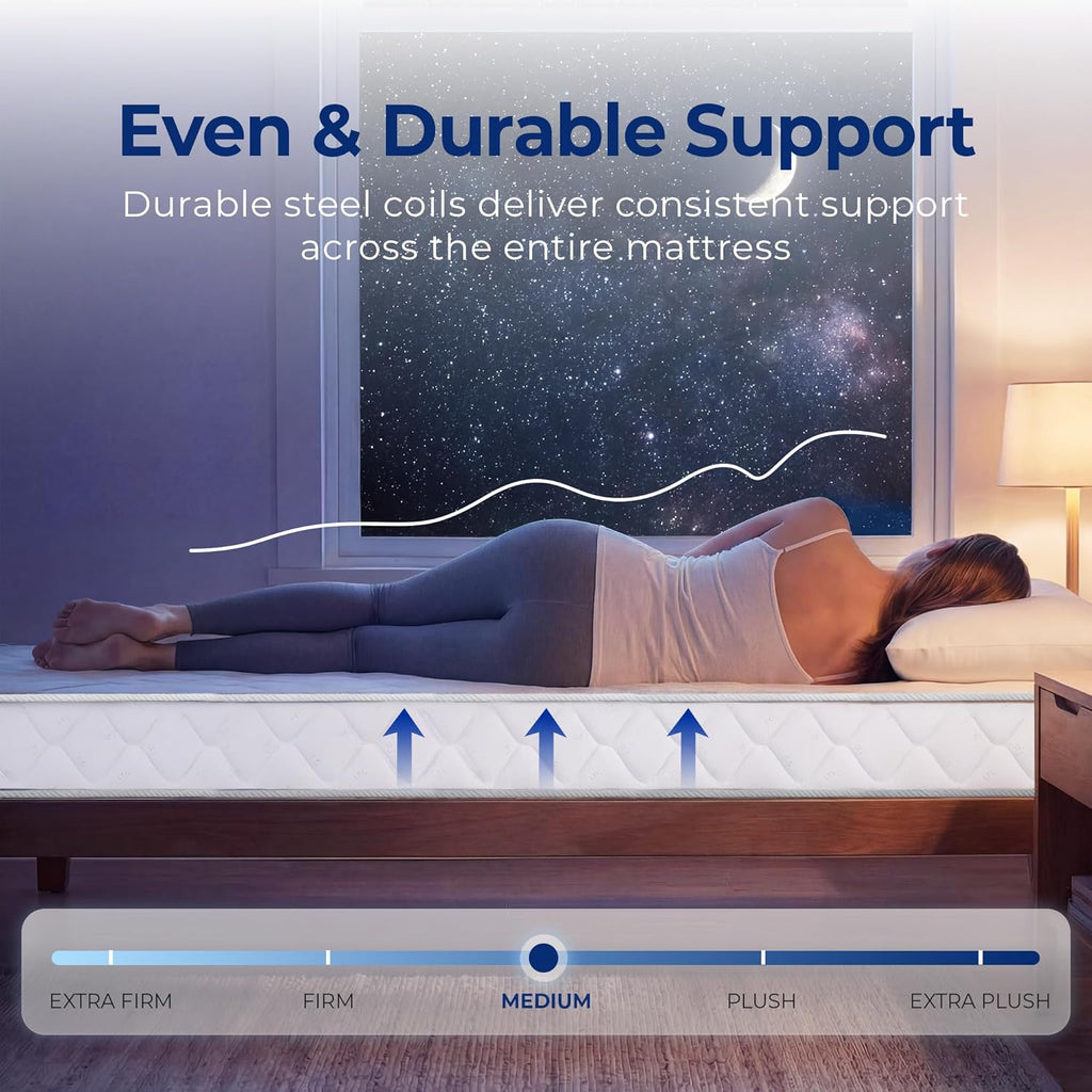 Neo Sleep Full Size Mattress, 8 Inch Hybrid Comfort & Supportive Mattress in a Box, Cooling Gel Memory Foam and Spring with Pressure Relief, CertiPUR-US Certified