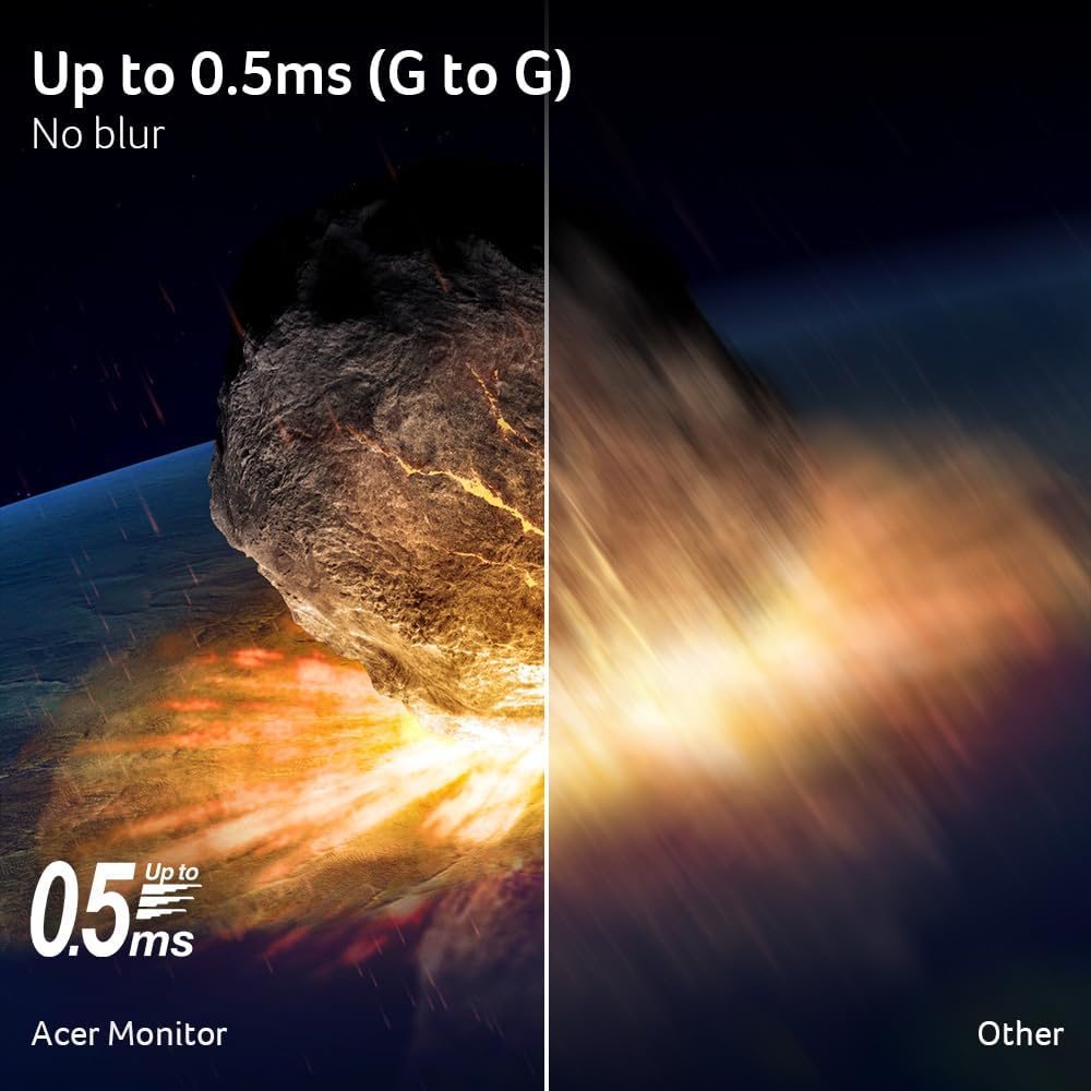 acer Nitro 27 Inch QHD 2560 x 1440 IPS Gaming Monitor | AMD FreeSync | Up to 180Hz Refresh | Up to 0.5ms | DCI-P3 95% | HDR 10 Support | One Display Port 1.2 & Two HDMI 2.0 | KG271U N3bmiipx