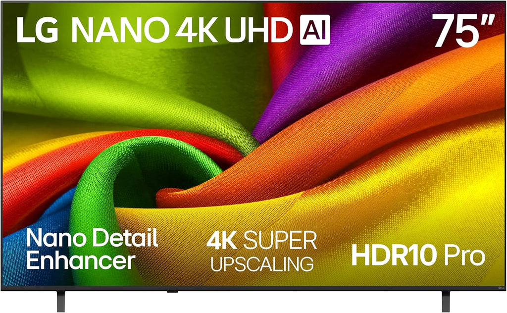 LG 75-Inch Class Nano AI 4K NU85 Series Smart TV w/AI Sound Pro, HDR10, AI 4K Super Upscaling, Filmmaker Mode, Wow Orchestra, Compatible with Alexa (75NU850BPUA, 2026)