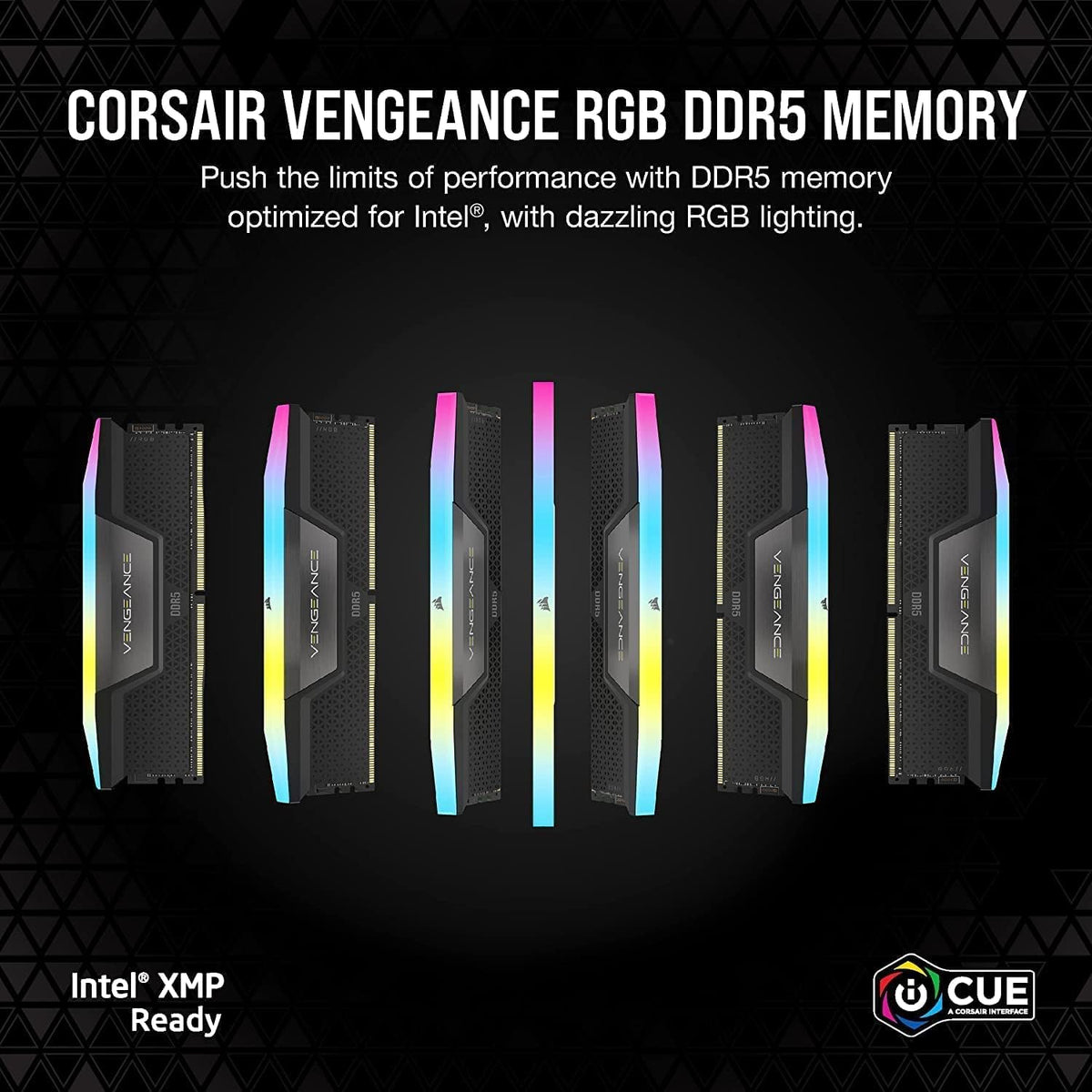 CORSAIR Vengeance RGB DDR5 RAM 32GB (2x16GB) Up to 6000MHz CL36-44-44-96 1.35V Intel XMP 3.0 Computer Memory – Black (CMH32GX5M2E6000C36)