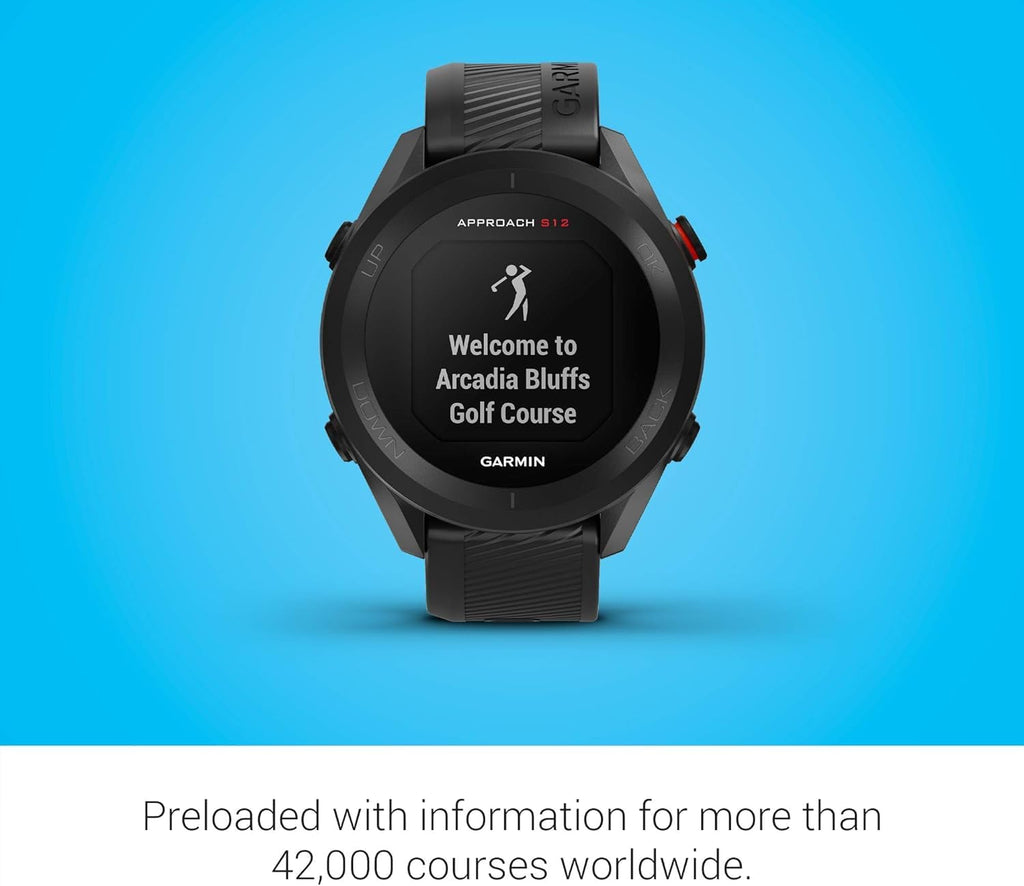 Garmin Approach S12, Easy-to-Use GPS Golf Watch, 42k+ Preloaded Courses, Black, 010-02472-00 (Renewed)