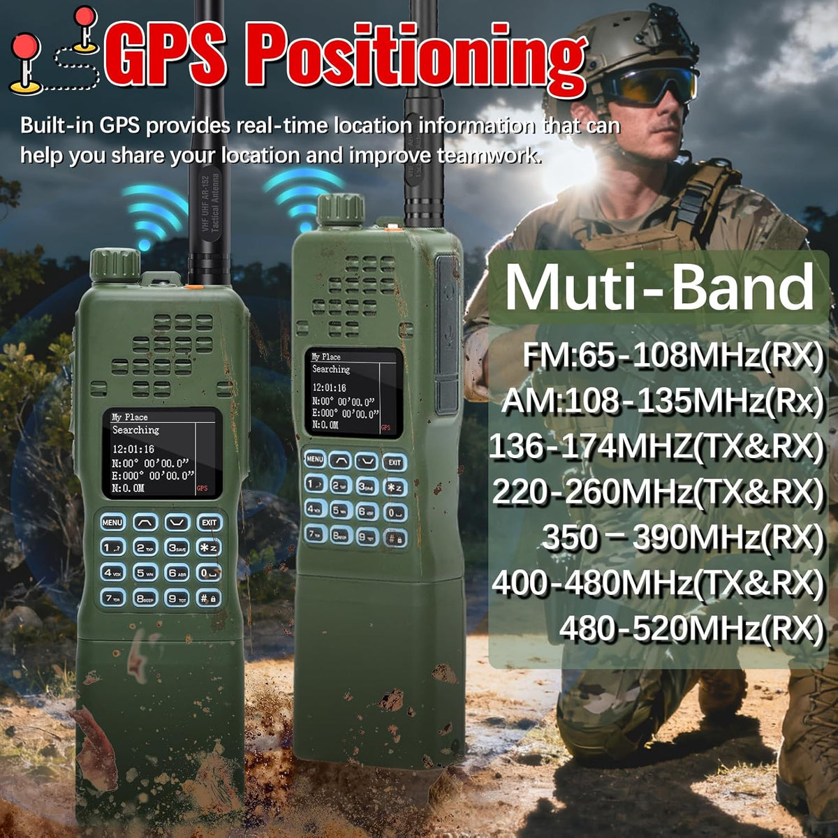 BAOFENG Radio AR-152 PRO Ham Radio Handheld 10W Rechargeable Walkie Talkies Long Range Two Way Radio NOAA Weather Radio GPS,APP Programming Copy Frequency USB Charger Survival Tactical Gear (2Pack)