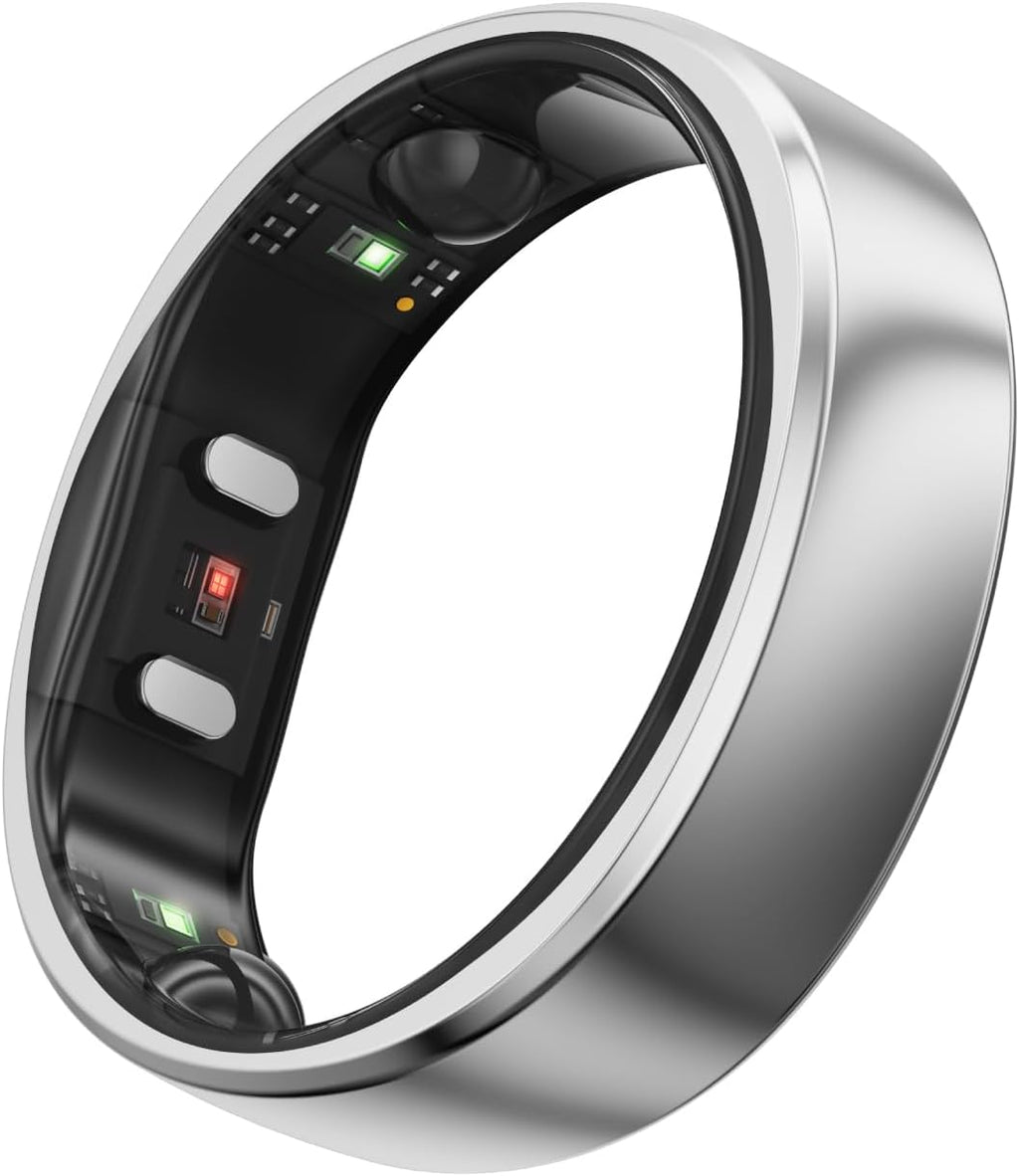 RingConn Gen 2, World's First Smart Ring with Sleep Apnea Monitoring, No APP Subscription, 12-Day Battery Life, Stress/Heart Rate/Women's Health Tracker, Android & iOS Compatible (Silver, Size 9)