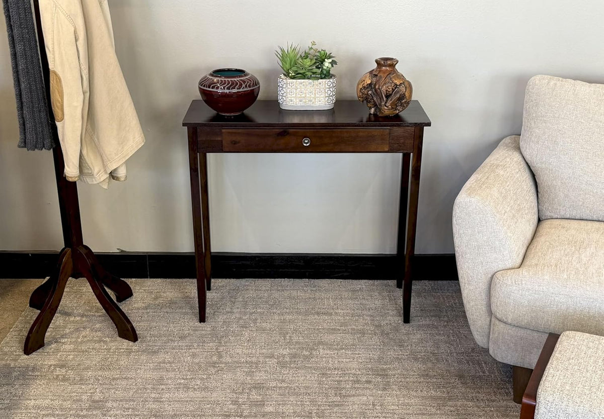 Solid Acacia Console Table w/Drawer