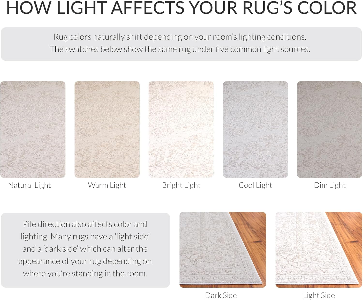 SAFAVIEH Area Rug 9x12 - Reflection Collection - Large - Cream & Ivory, Non-Shedding & Easy Cleaning, Ideal for Living Room, Bedroom, Dining Space (RFT664D)