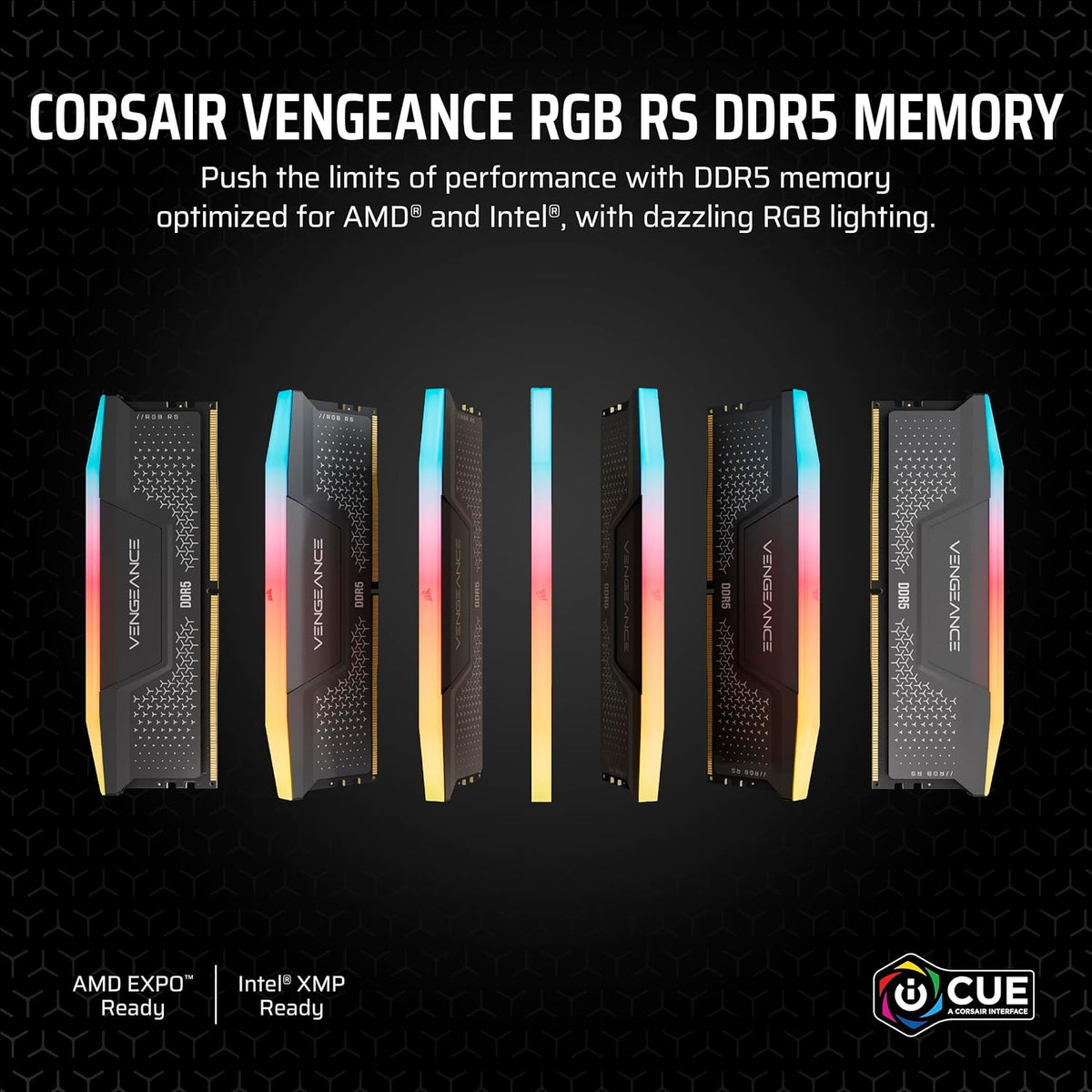 CORSAIR Vengeance RGB RS DDR5 RAM 32GB (2x16GB) Up to 6000MHz CL36-44-44-96 1.35V AMD Expo Intel XMP Computer Desktop Memory – Gray (CMG32GX5M2E6000Z36)