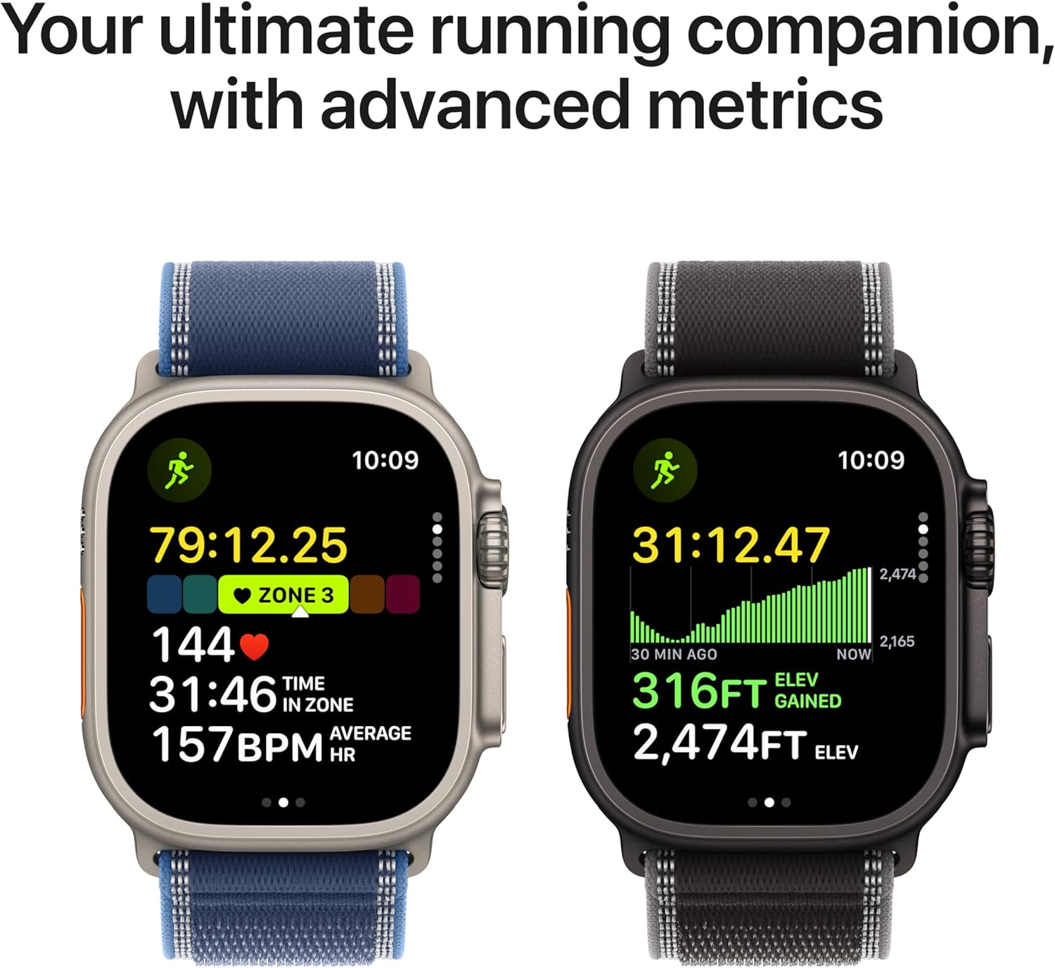 Apple Watch Ultra 3 GPS + Cellular 49mm Running & Multisport Smartwatch w/Rugged Titanium Case w/Blue/Bright Blue Trail Loop - M/L. Satellite Communications, Advanced Health & Fitness Tracking