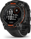 Garmin Instinct® 3 45mm, Solar Charged Display, Rugged Outdoor GPS Smartwatch, Metal-Reinforced Bezel, Built-in Flashlight, Black (Renewed)