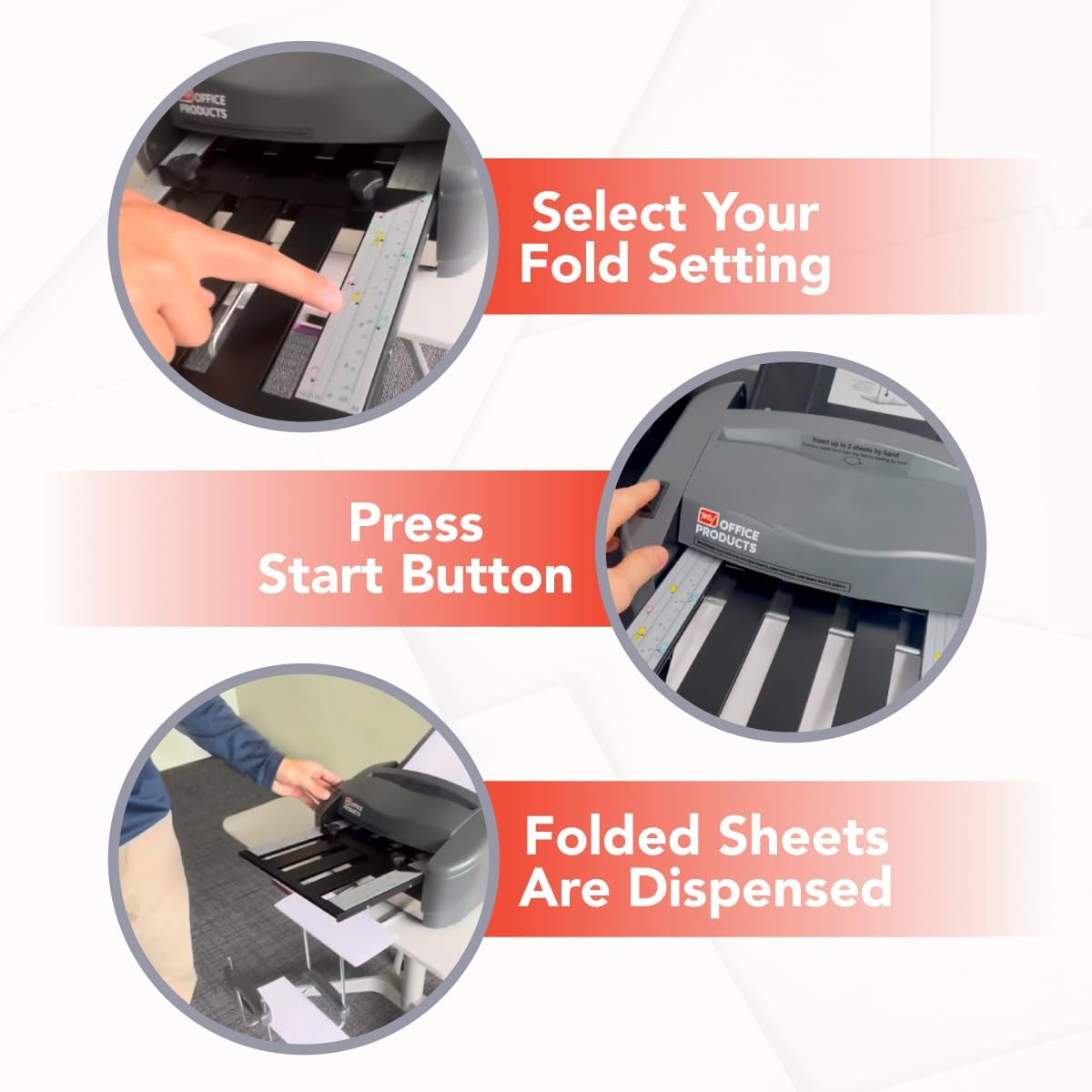 Martin Yale P7500 Paper Folding Machine - Automatic Feed Tabletop 4000 Sheet/Hour Letter, Half, ZFold, Double Parallel, for Offices, Mailrooms, Business, Folds 8.5″ x 11″ & 8.5″ x 14″ 20lb Bond Paper