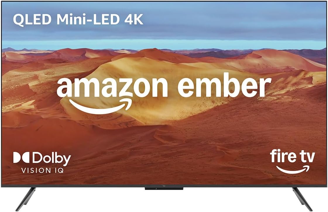 Amazon Ember 55" Mini-LED Series with Fire TV (newest model), QLED 4K UHD smart TV, Dolby Vision IQ, 144hz gaming mode, Ambient Experience, find shows faster with Alexa+