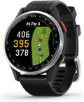 Garmin Approach® S44, Essential Golf GPS Smartwatch, AMOLED Display, On-Course Features, Silver Aluminum Bezel with Black Silicone Band