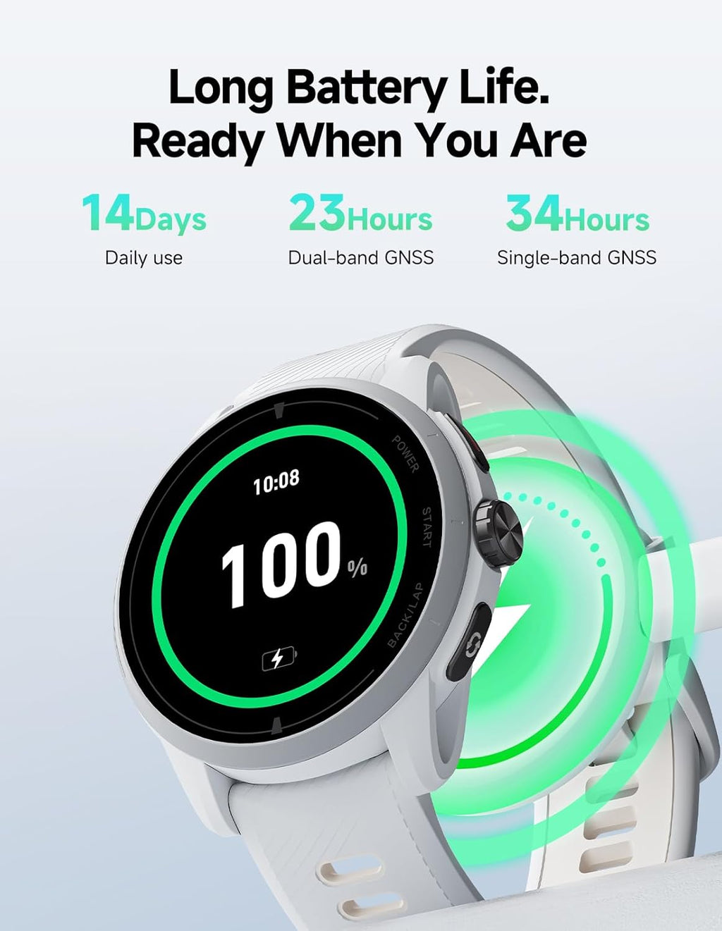 iGPSPORT VeRun GPS Sports Watch, 1.32'' AMOLED Display Running Training Metrics Plan Route Navigation ANT+ Bluetooth Gray
