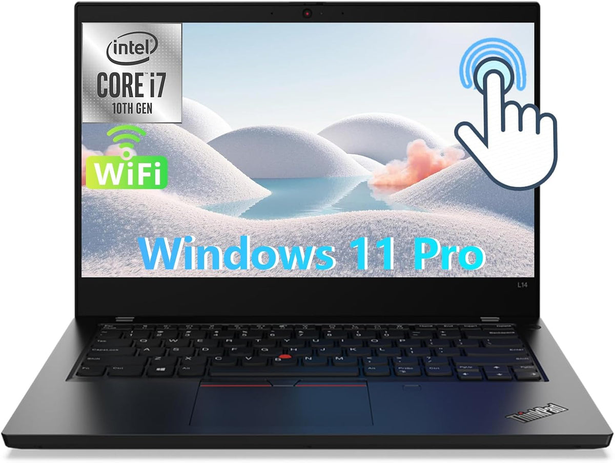 Lenovo ThinkPad L14 Business Laptop, 14" FHD (1920 x 1080) Touchscreen, Intel Core i7-10610U, 16GB RAM, 256GB SSD, Windows 11 Pro (Renewed)