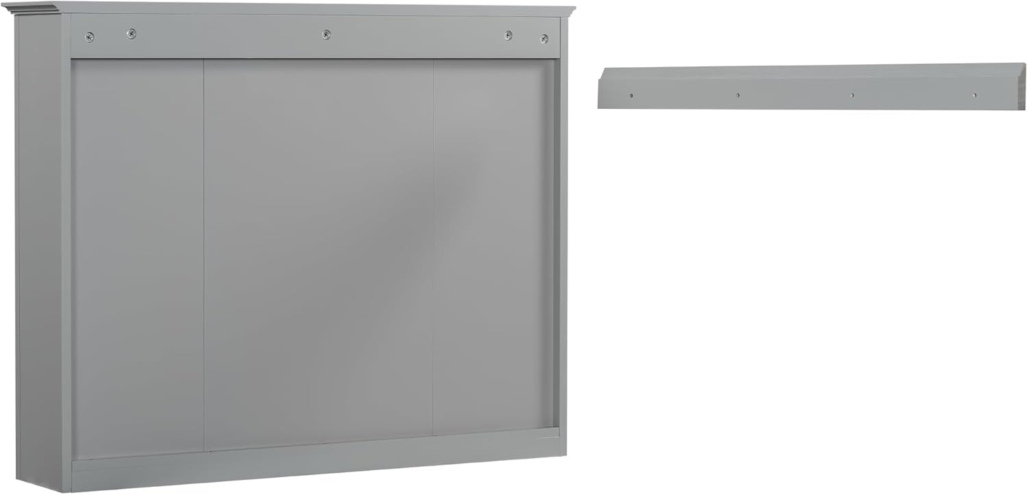 Merax Bathroom Medicine Cabinet with Mirror, 35" x 27.5" Wall Mounted Medicine Cabinet with Single Door and Shelves, Over The Toilet Mirrored Bathroom Storage Wall Cabinet