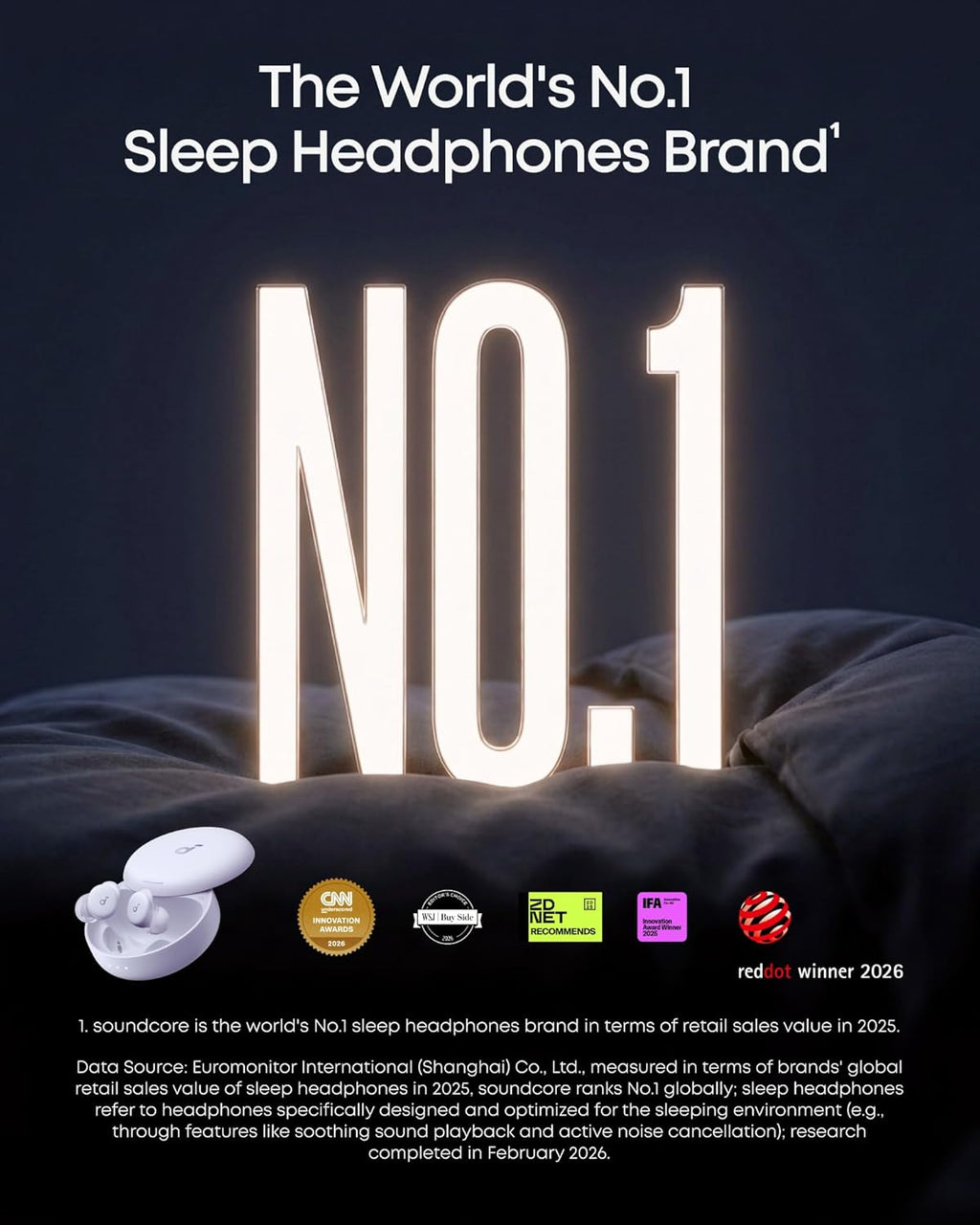Soundcore Sleep A30 Special by Anker, Sleep Earbuds, ANC, Passive Isolation, Snore Masking Sleep Headphones, Extensive Sleep Audio, Ultra Comfort for Side Sleepers, 8-10H Playtime