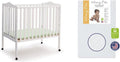 Delta Children Folding Portable Mini Baby Crib with 1.5-inch Mattress - Greenguard Gold Certified, White & Dream On Me Holly 3” Fiber Portable, Greenguard Gold Certified, White