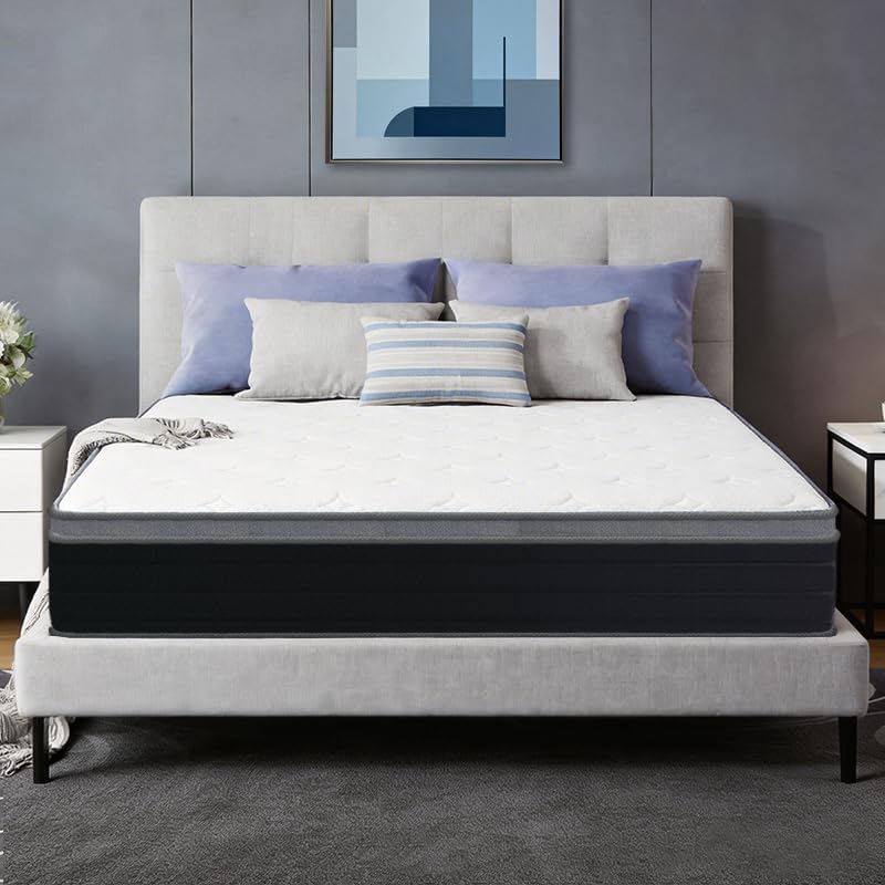 Queen Mattress, 10 Inch Queen Size Mattress in a Box, Hotel-Quality Soft Bed with Independent Pocket Springs for Cool Sleep, Very Soft Feel, 60x80 Inch