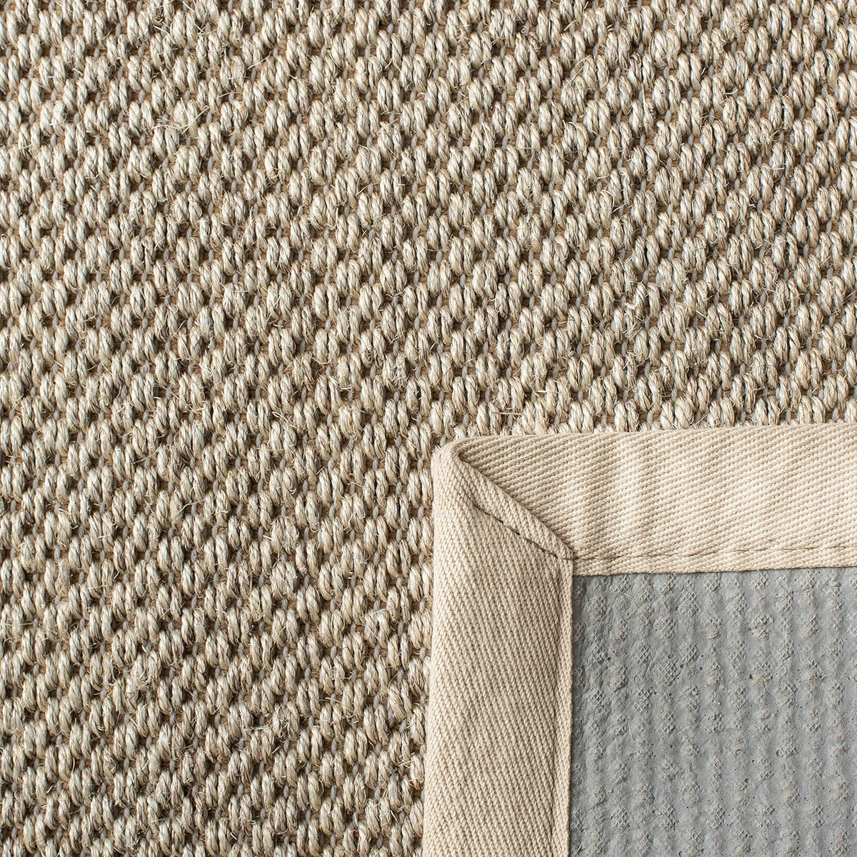 SAFAVIEH Area Rug 9x12 - Natural Fiber Collection - Large - Marble & Beige, Sisal, Woven Design with Border (NF143C)