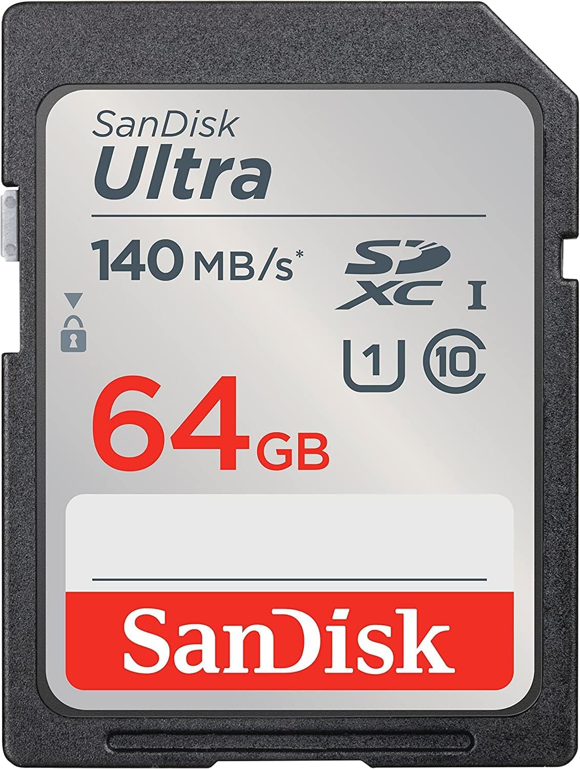 SanDisk 64GB Ultra SDXC UHS-I Class 10 Memory Card 140MB/s U1, Full HD, SD Camera Card SDSDUNB-064G (5 Pack) Bundle with (5) GoRAM Plastic Cases