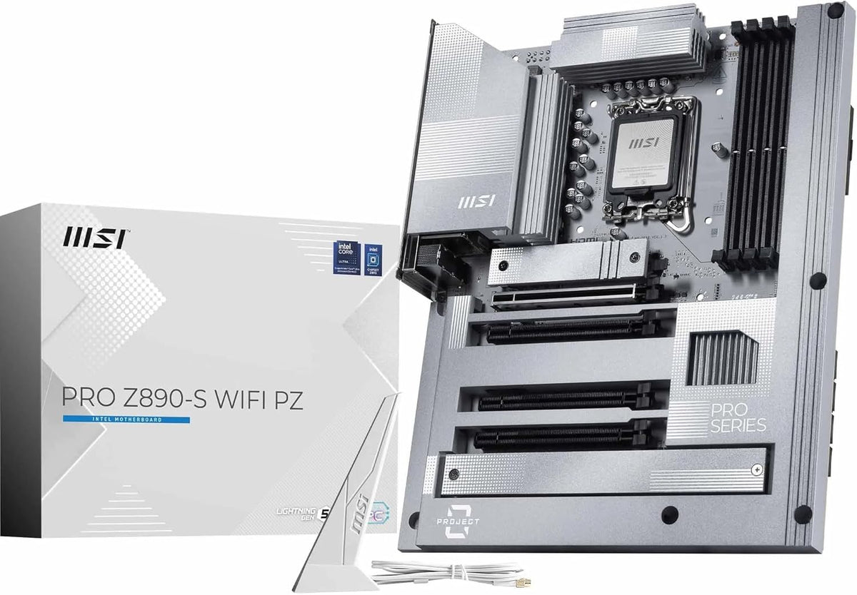 MSI PRO Z890-S WiFi PZ Motherboard, Back-Connect ATX - Supports Intel Core Ultra Processors (Series 2), LGA 1851 - DDR5 Memory Boost (8600+ MT/s OC), PCIe 5.0 x16, M.2 Gen5, Wi-Fi 7, 2.5G LAN