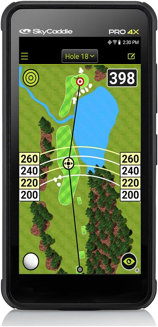SkyCaddie PRO 4X Handheld Golf GPS Bundle - 4" LCD Display, 35,000 Maps, Dynamic HoleVue - Includes PlayBetter Portable Charger & Protective Hard Case - TruePoint Precision Positioning Technology