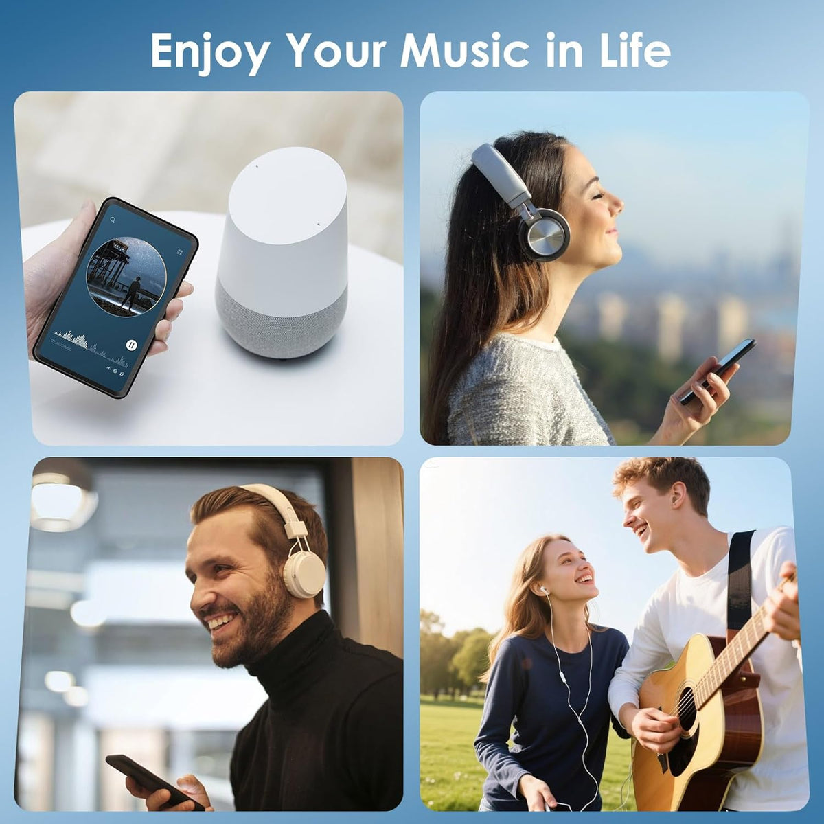 80GB Hi-Fi Smart MP3 Player with Bluetooth 5.0 and WiFi, 4 Inch Full Touch Screen IPS LCD Music Player, Built-in Speaker, Black
