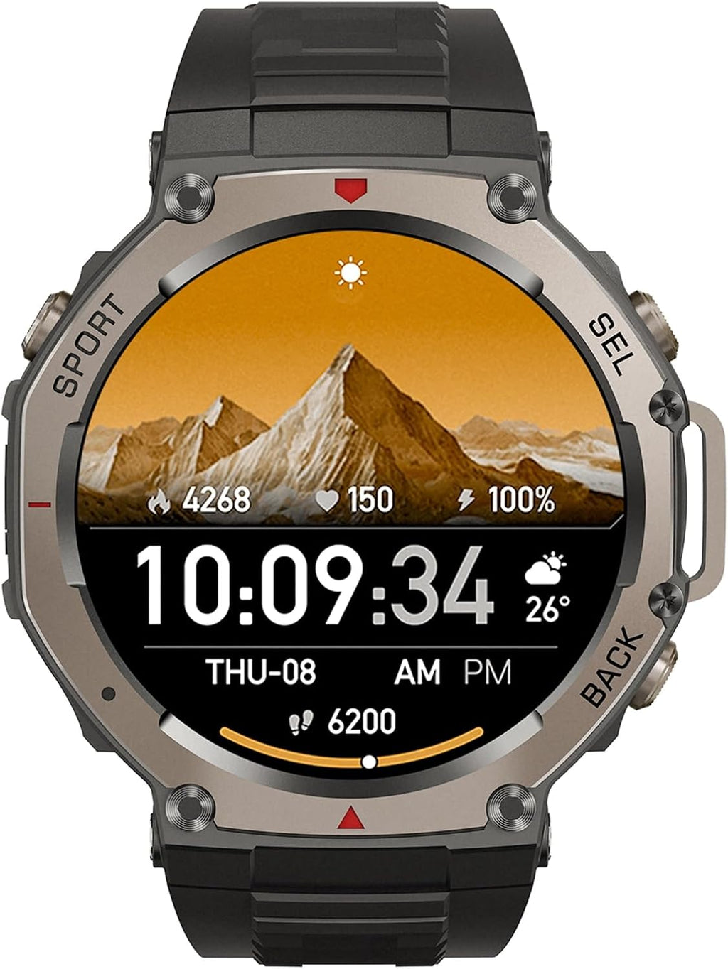 GPS Sports Smartwatch 2026 (Black)