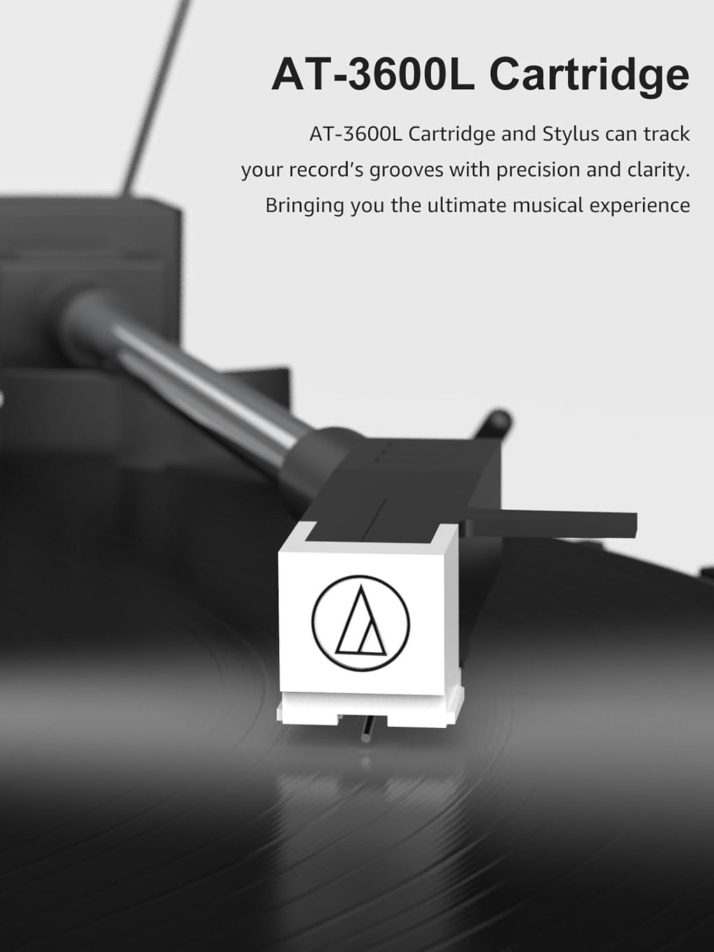 Vinyl Record Player with Built-in Speakers Bluetooth Record Player Support Bluetooth in & Out High Fidelity 3-Speed Turntable with AT-3600L Magnetic Cartridge Support RCA Output Auto Stop