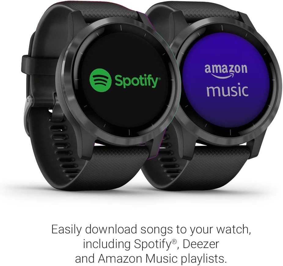 Garmin vivoactive 4, GPS Smartwatch, Features Music, Body Energy Monitoring, Animated Workouts, Pulse Ox Sensors and More, Black