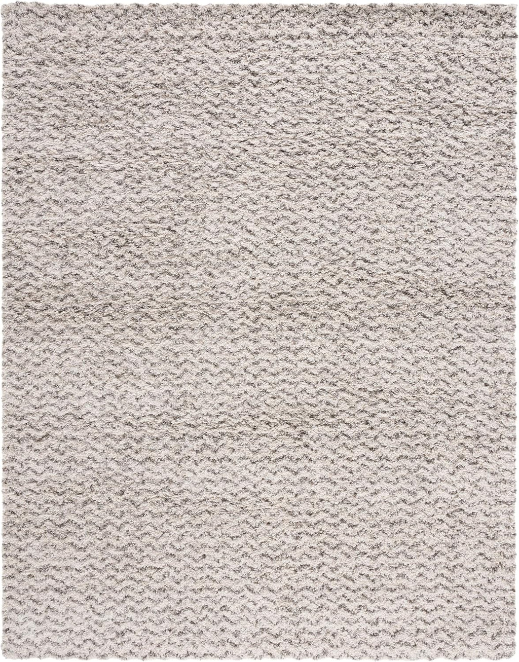 SAFAVIEH Hudson Shag Collection Area Rug - 9' x 12', Ivory & Grey, Chevron Design, Non-Shedding & Easy Care, 2-inch Thick Ideal for High Traffic Areas in Living Room, Bedroom (SGH330A)