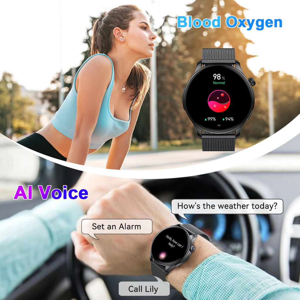 Kimeag Smart Watch for Men Women Fitness: Waterproof Make Answer Call Digital Watches Mens Step Tracker Running Smartwatch Android Phone Heart Rate Sleep Monitor
