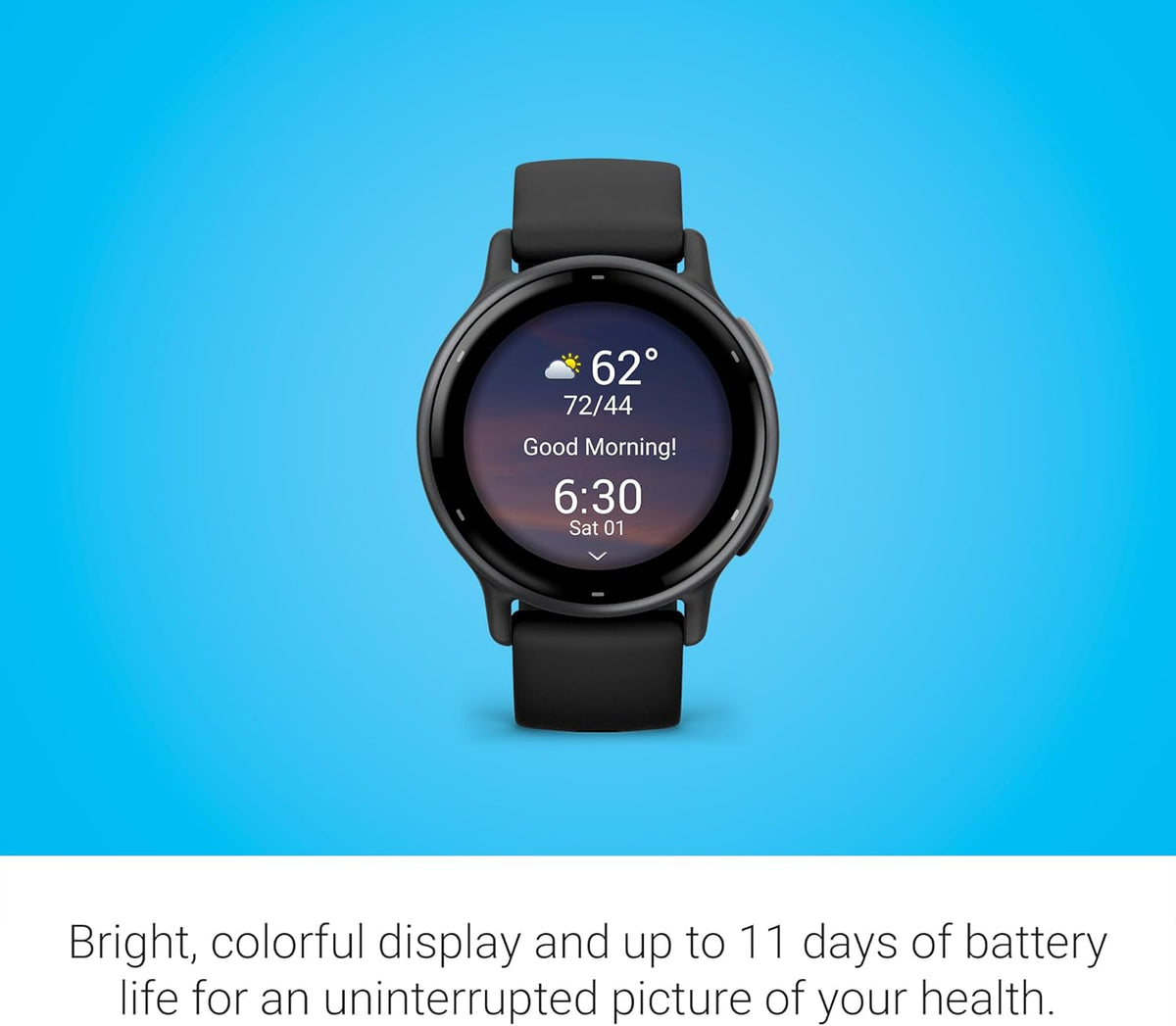 Garmin Vívoactive 5, Health and Fitness GPS Smartwatch, AMOLED Display, Up to 11 Days of Battery, Slate Aluminum Bezel with Black Case and Silicone Band