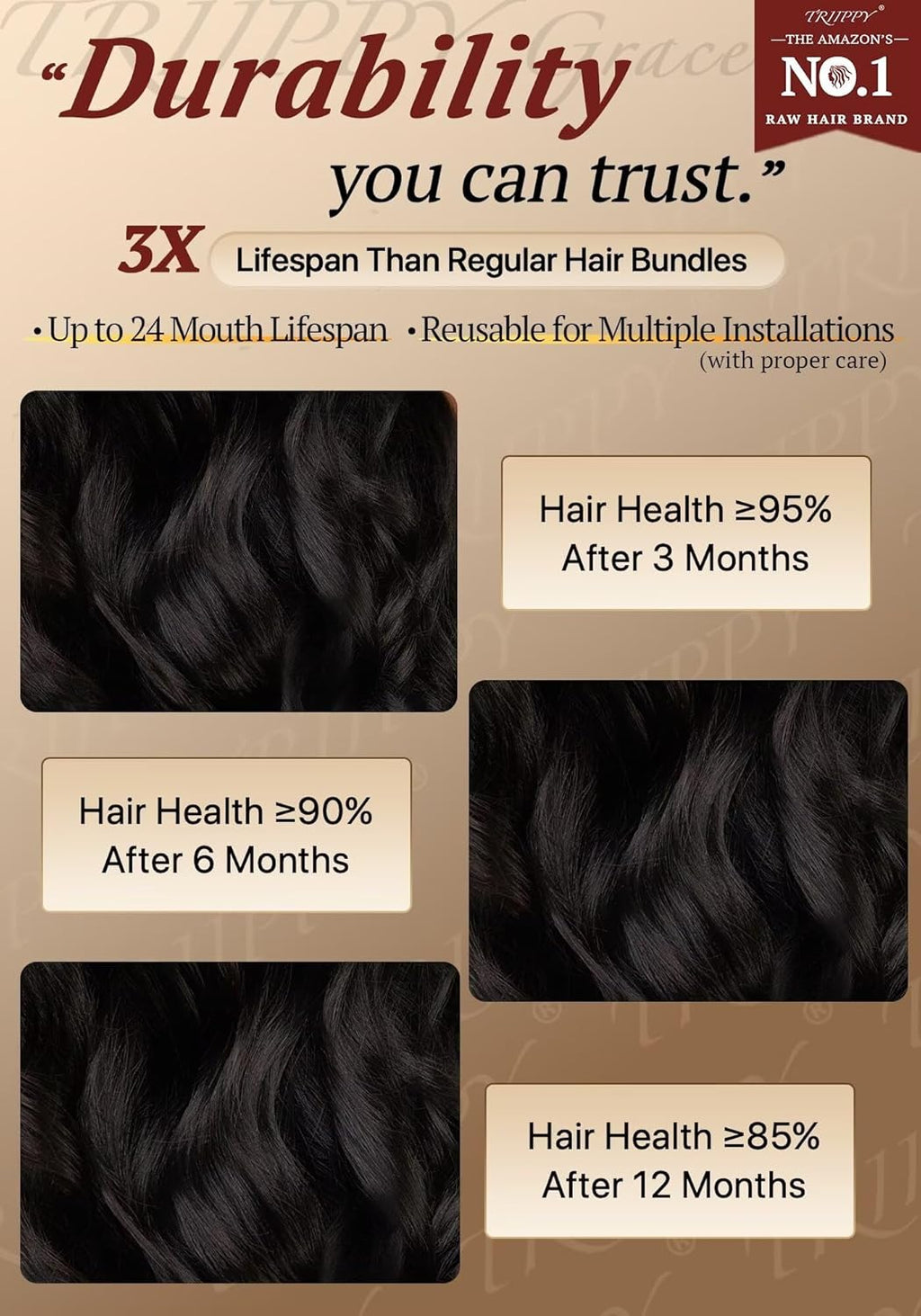 TRIIPPY Body Wave Bundles Human Hair,100% SoftMAX Raw Cambodian Hair Wavy 3 Bundles,Triple The Lifespan Over Regular Virgin Hair Bundle,No.1 Raw Hair Brand On Amazon(16 18 20 Inches,Natural Color)
