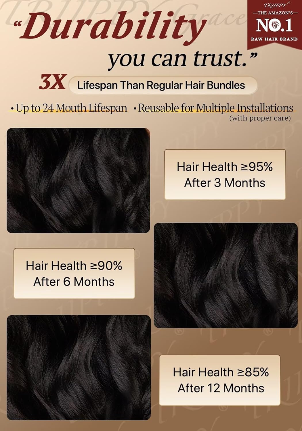 TRIIPPY Body Wave Bundles Human Hair,100% SoftMAX Raw Cambodian Hair Wavy 3 Bundles,Triple The Lifespan Over Regular Virgin Hair Bundle,No.1 Raw Hair Brand On Amazon(16 18 20 Inches,Natural Color)