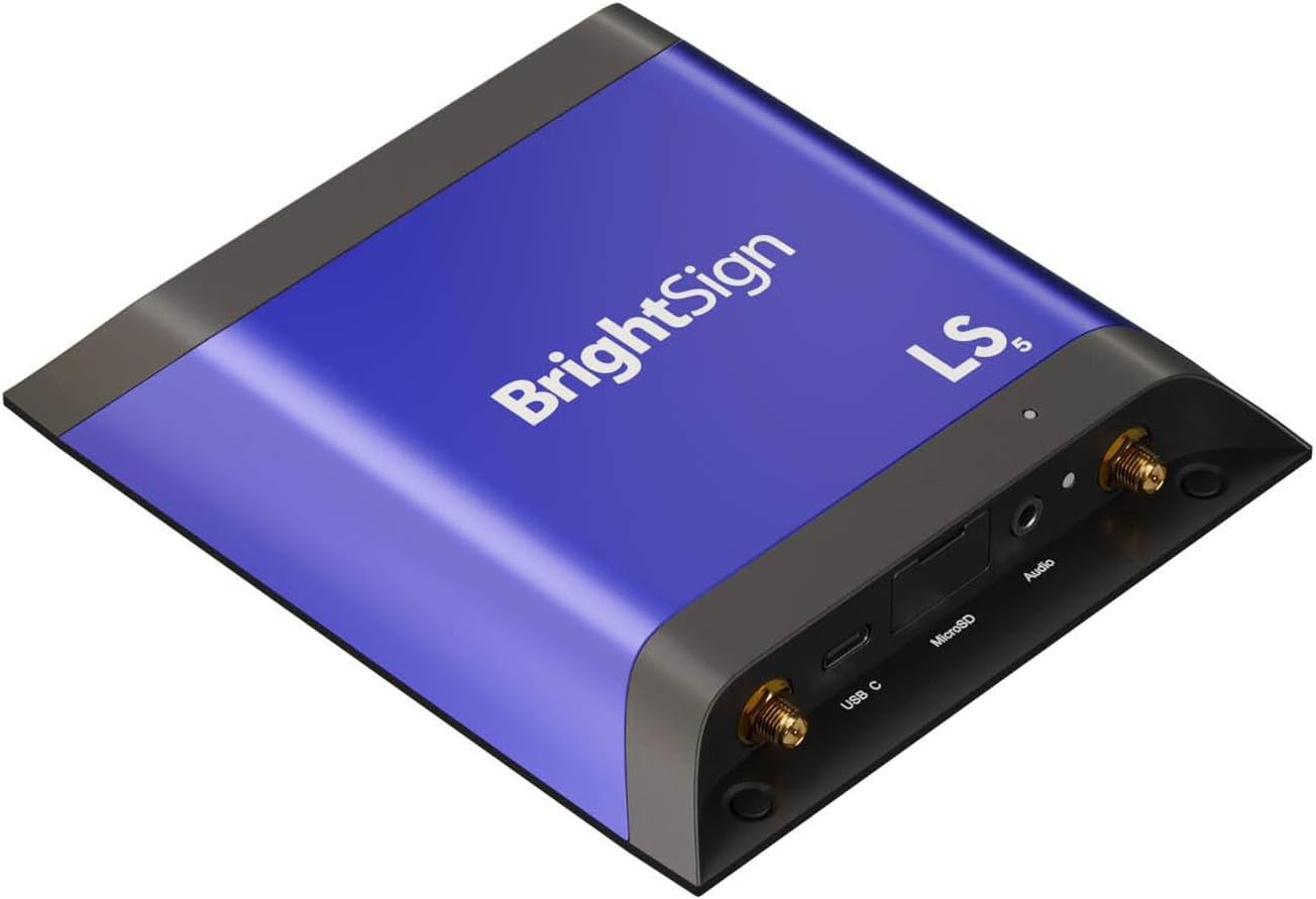 BrightSign LS445 digital signage media player, 4K UHD, HTML5, Ethernet, 64 GB, for commercial displays