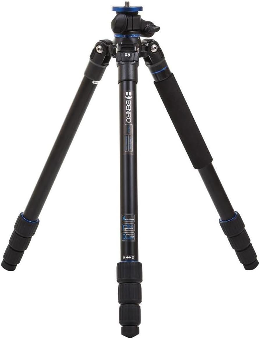 Benro Go Plus Travel Aluminum Tripod – 4-Section Flip-Lock Travel Tripod with Monopod Conversion, 30 lb Load Capacity, 65.2″ Max Height for DSLR & Mirrorless Cameras (FGP28A)