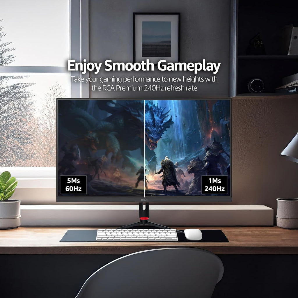 RCA 27" Evolution Premium QHD Gaming Monitor | 240Hz, 2560 x 1440p Computer Monitor with Adaptive Refresh Technology & 1ms Response, HDR10, RGB Backlighting & Adjustable Stand | M27PG135F