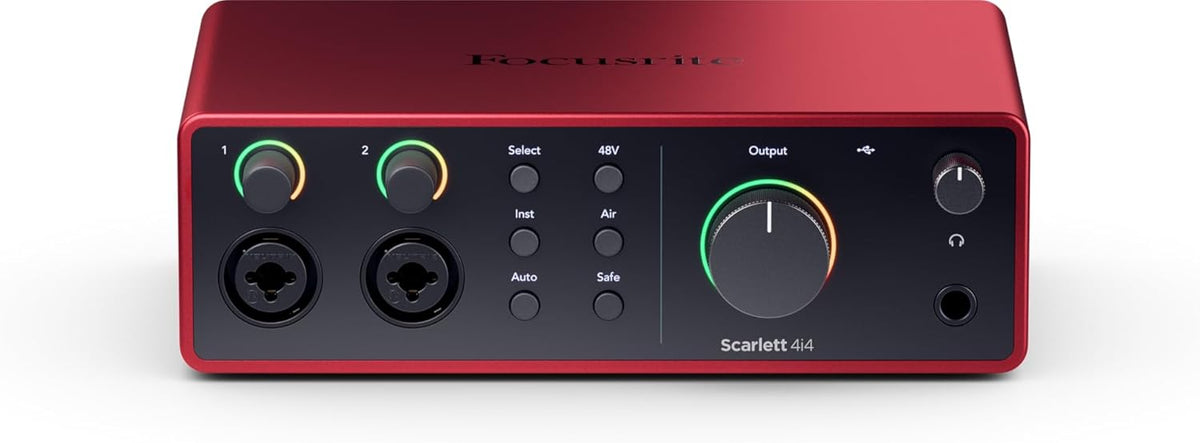 Focusrite Scarlett 4i4 4th Gen USB Audio Interface, for Musicians, Songwriters, Guitarists, Content Creators — High-Fidelity, Studio Quality Recording, and All the Software You Need to Record