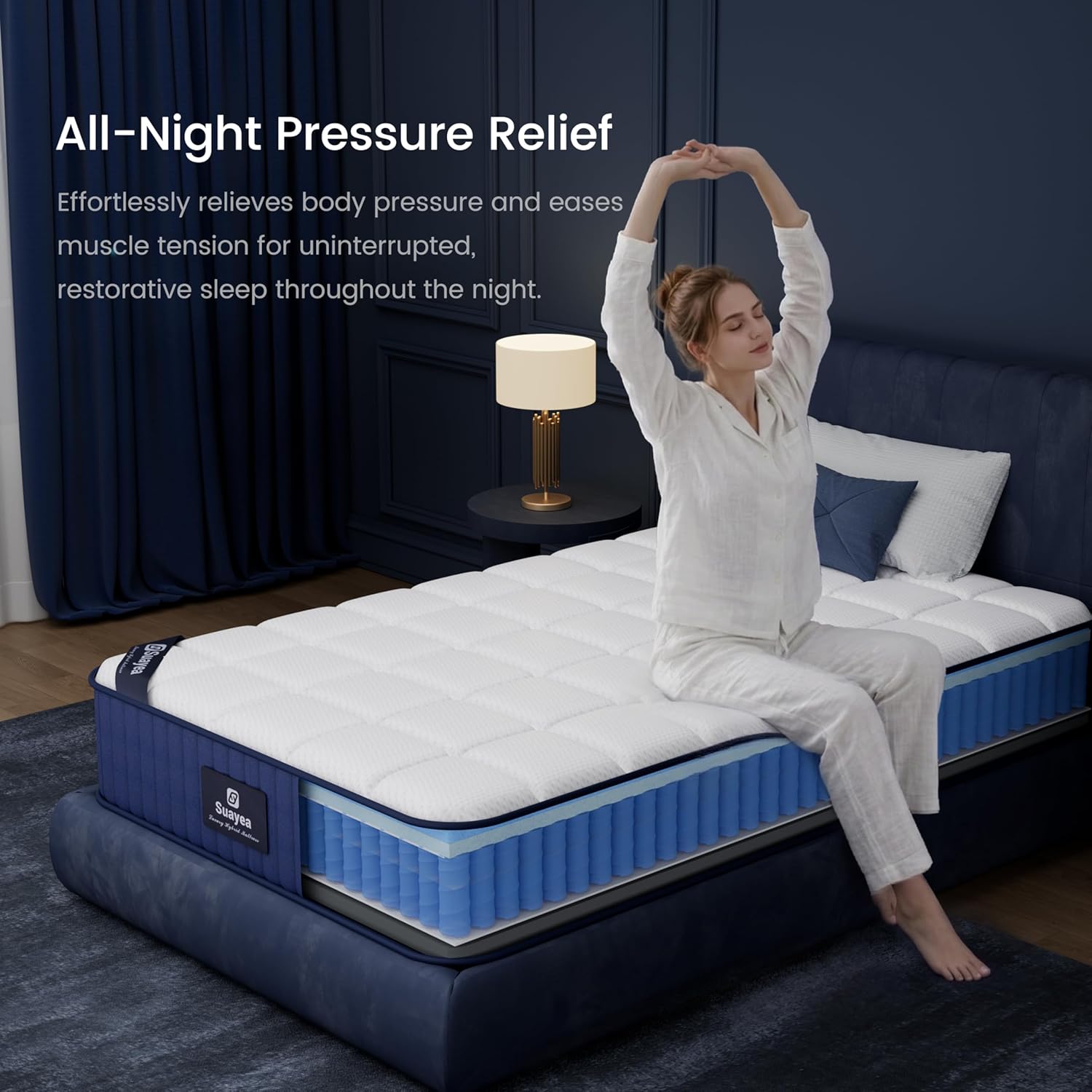 Full Size Mattress, 8 inch Hybrid Full Mattress in a Box, Full Size Memory Foam Mattress with Cooling Gel, Pocket Springs, Medium Firm Full Bed Mattress for Pressure Relief, No Fiberglass, CertiPUR-US