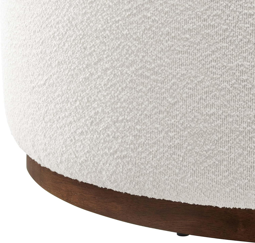 Modway Large 38" Round Boucle Upholstered Upholstered Ottoman